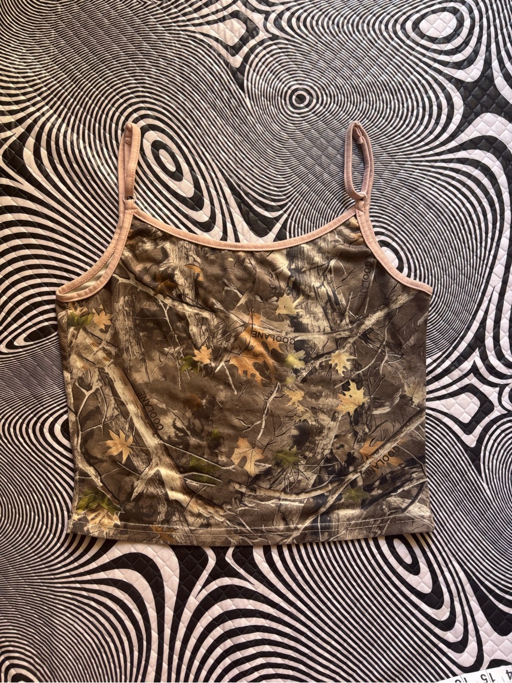 SHEIN Brown & Green Camouflage Leaf Cami Tank